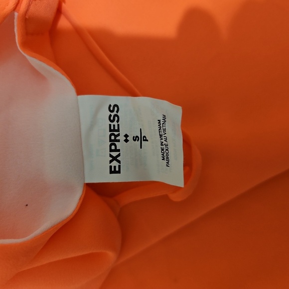 EXPRESS Blouse, Sz S, Neon Peach, Strappy, Polyester, NEW - Picture 6 of 10